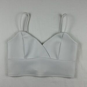 Abercrombie‎ & Fitch  Y2K Women's White  Cropped Zippered Tank/Bralette  Size L